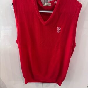 Red Sleeveless Sweater Vest